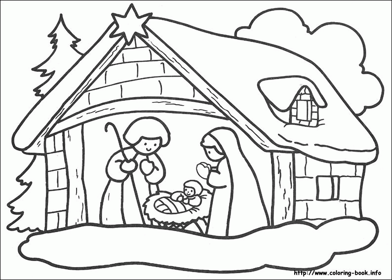 Szopka Bożonarodzeniowa kolorowanki